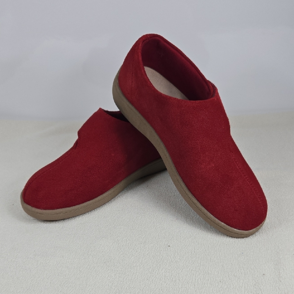 Biotime Red Suede Slip-On Shoes